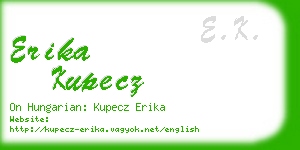 erika kupecz business card